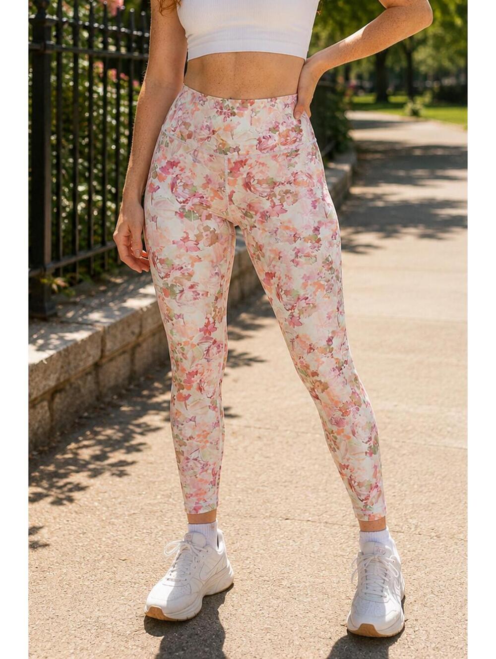 Lole Floral Womens Tights Large High Rise Size Large